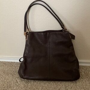 Coach Dark Brown Leather Shoulder Bag